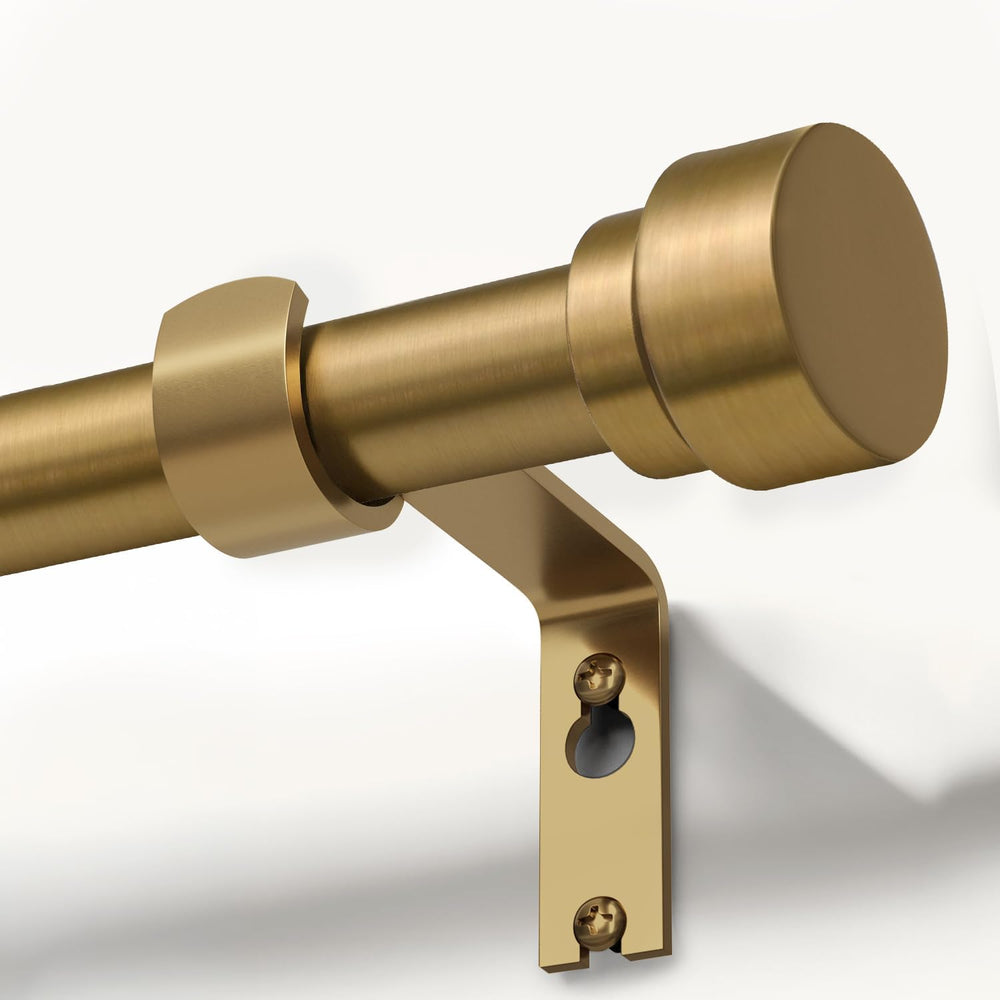 Lootkell Warm Gold Curtain Rods for Windows 72 to 144 Adjustable Length Heavy...
