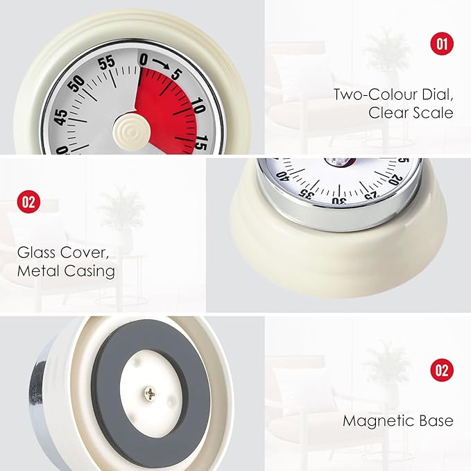 Visual Timer, Teeloray 60-Minute Countdown Timer, Kitchen Timer - Image 6