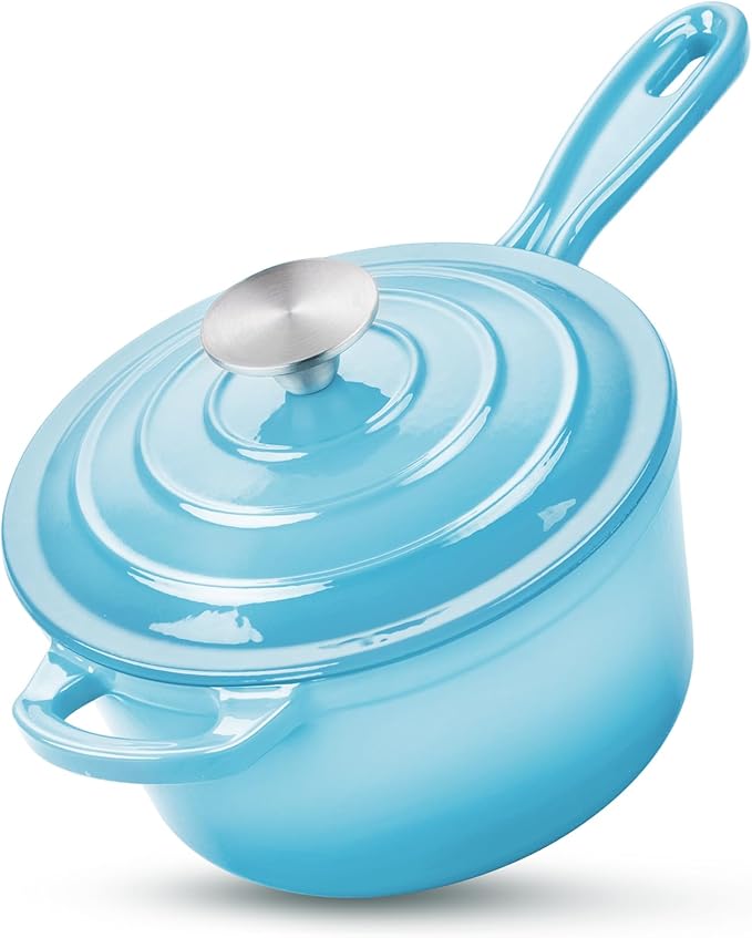 HaSteeL 1 QT Cast Iron Enamel Saucepan by HaSteeL