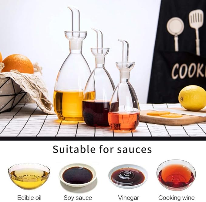 Affogato Glass Oil Bottle with Spout, Olive Oil Dispenser Vinegar Drizzler - Image 4