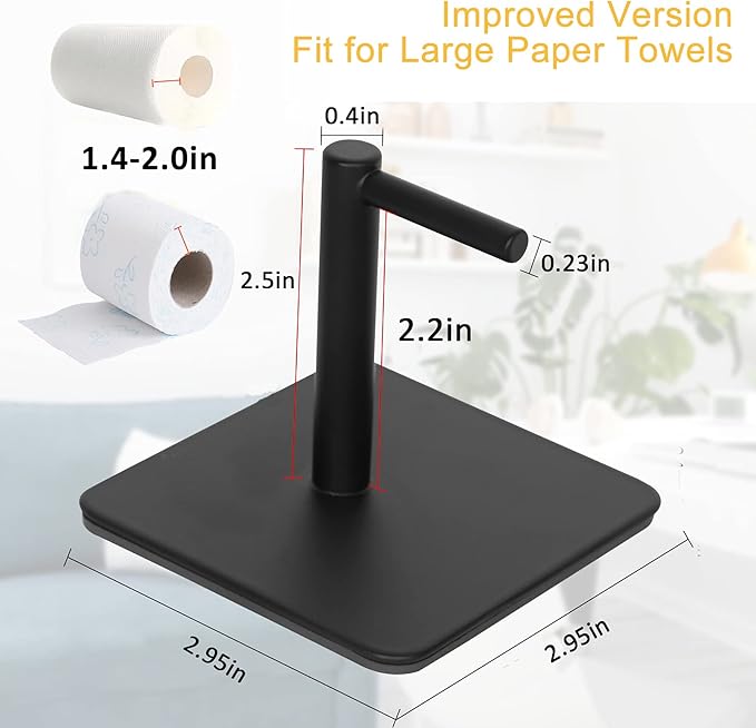 Paper Towel Holder Black Magnetic Mount Paper Tower Bar - Image 6