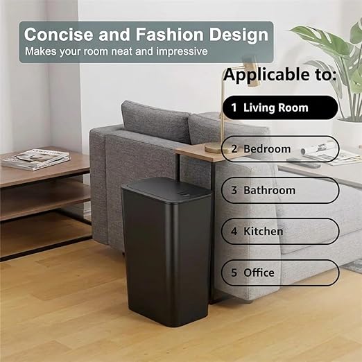 Compact Push-in Trash Can with Lid - Image 4