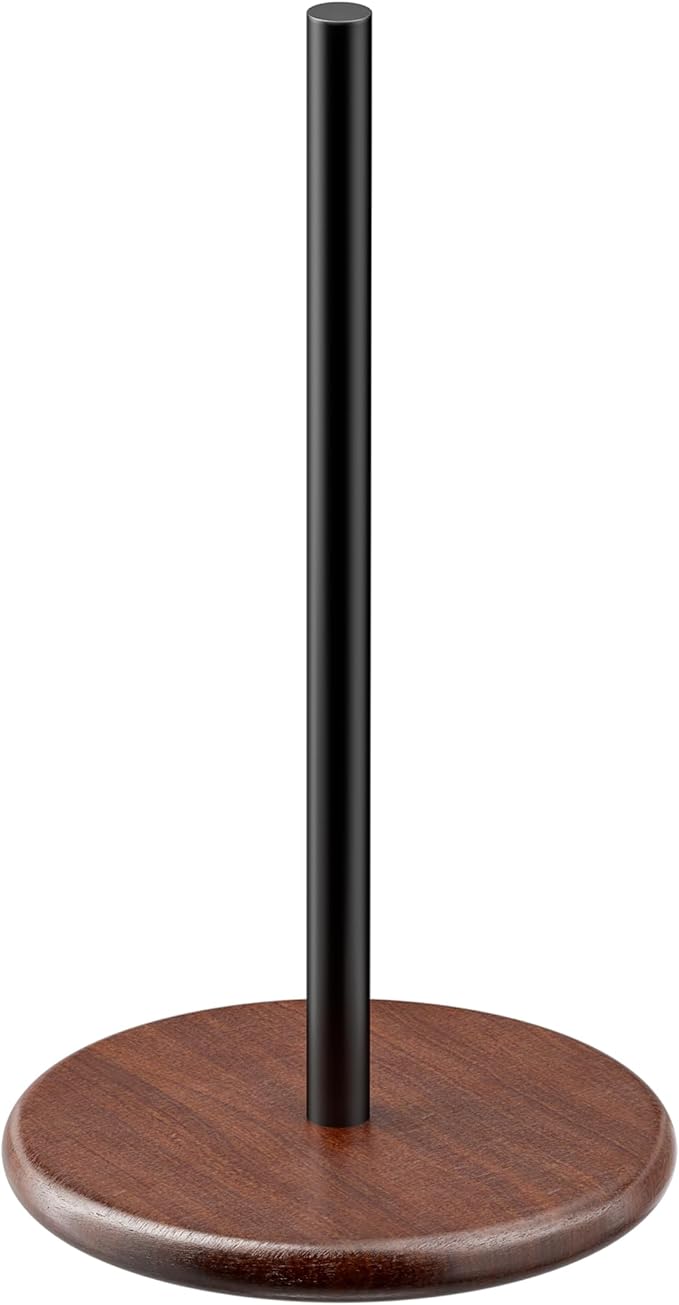 Paper Towel Holder with Wooden Base, Kitchen Countertop Paper Towel Stand - Image 8