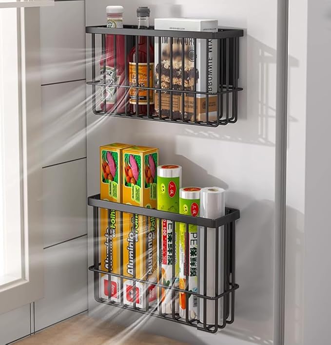 2 Piece Kitchen Cabinet Door Storage Box, Self Adhesive Wall Mounted Storage - Image 3