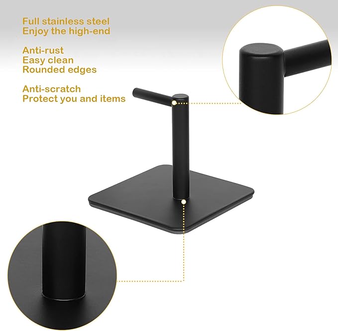Paper Towel Holder Black Magnetic Mount Paper Tower Bar - Image 2