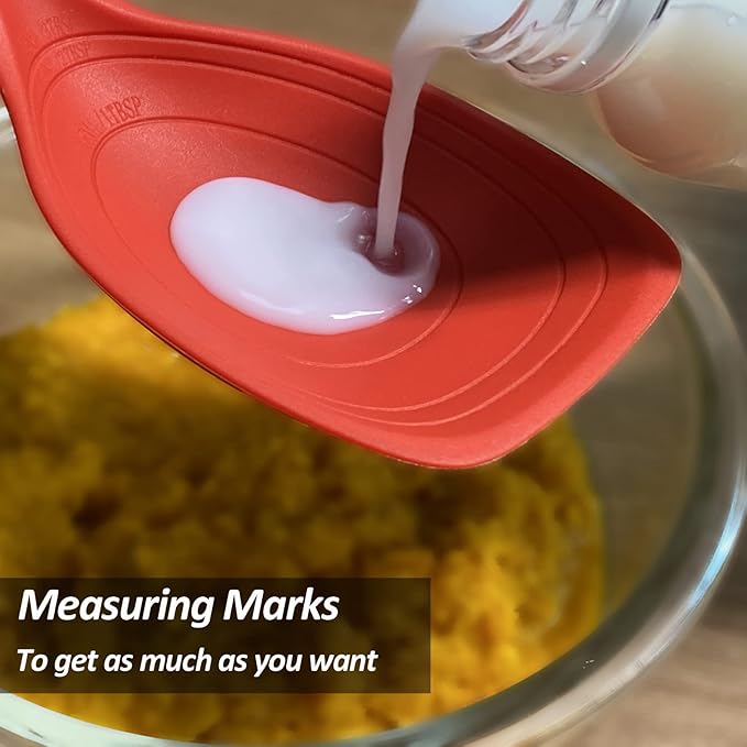Large Silicone Cooking Spoon, Non-Stick Solid Spoon set - Image 5