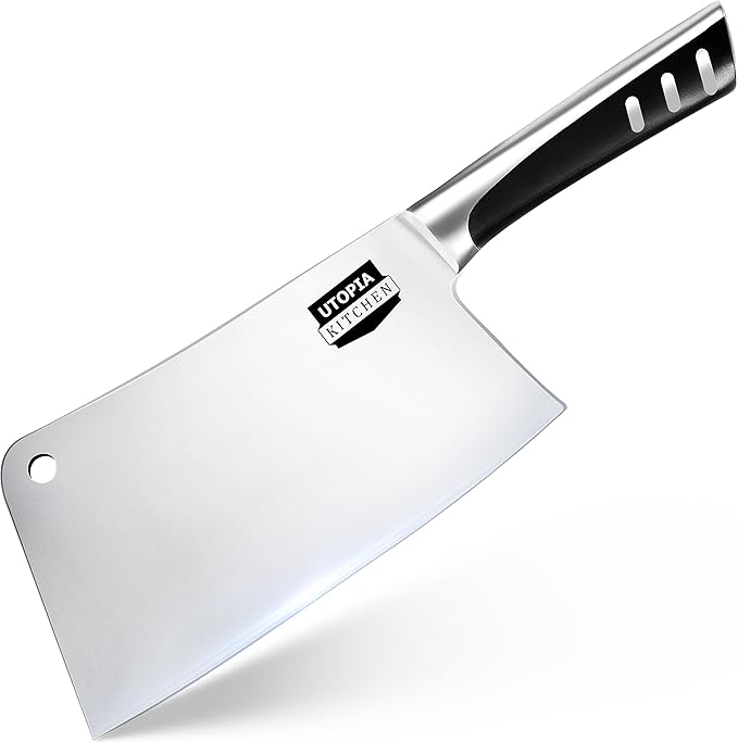 Utopia Kitchen 7 inch Cleaver Knife Stainless Steel Chef Butcher Knives by UTOPIAKITCHEN