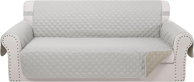 Reversible 4 Seater Sofa Cover 91 Inch Large Couch Cover Furniture Protector by LuxshareHome