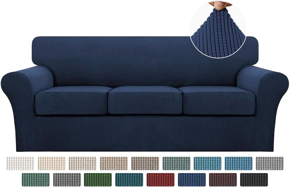 Turquoize 4 Piece Sofa Covers for 3 Cushion Couch Sofa Slipcover Soft Couch C...