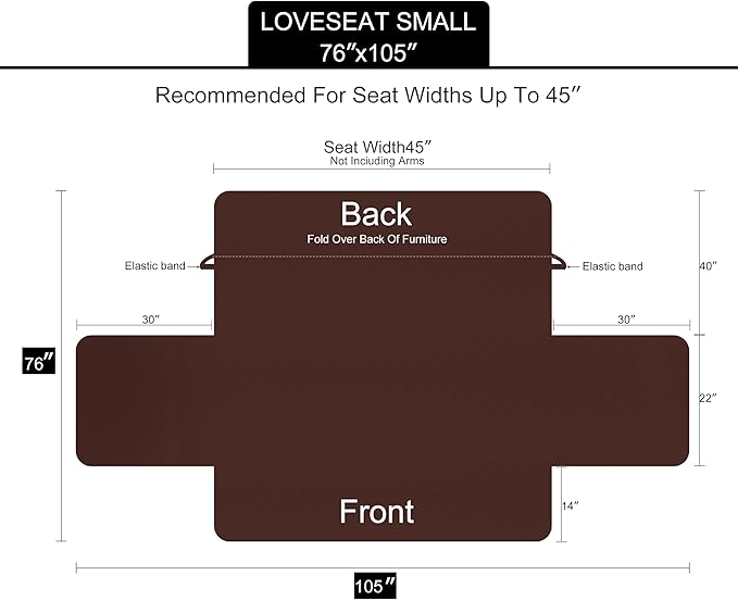 U-NICE HOME Loveseat Sofa Cover Reversible Couch Covers - Image 6