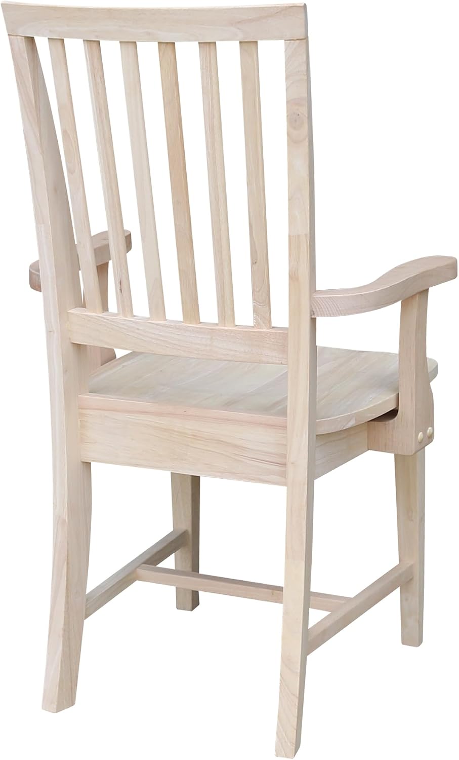 IC International Concepts Mission Arm Chair, Solid Wood, Unfinished