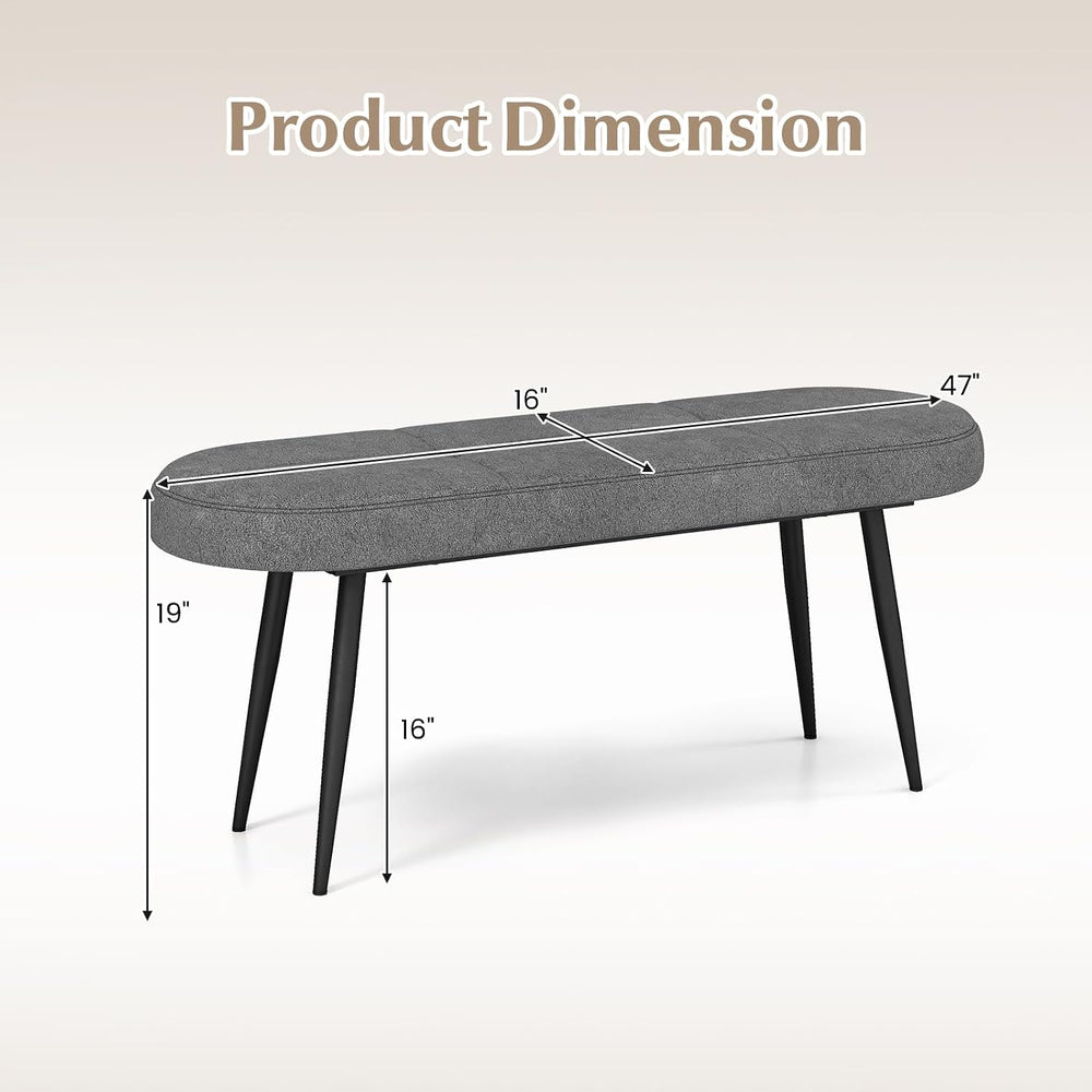 GIANTEX 47 inch Entryway Bench - End of Bed Bench, Upholstered Bench for Bedr...