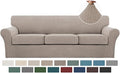 Turquoize 4 Piece Sofa Covers for 3 Cushion Couch Sofa Slipcover Soft Couch by Turquoize
