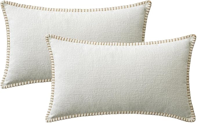 MIULEE Pack of 2 Christmas Pillow Covers 12x20 Inch Pure White Farmhouse - Image 6