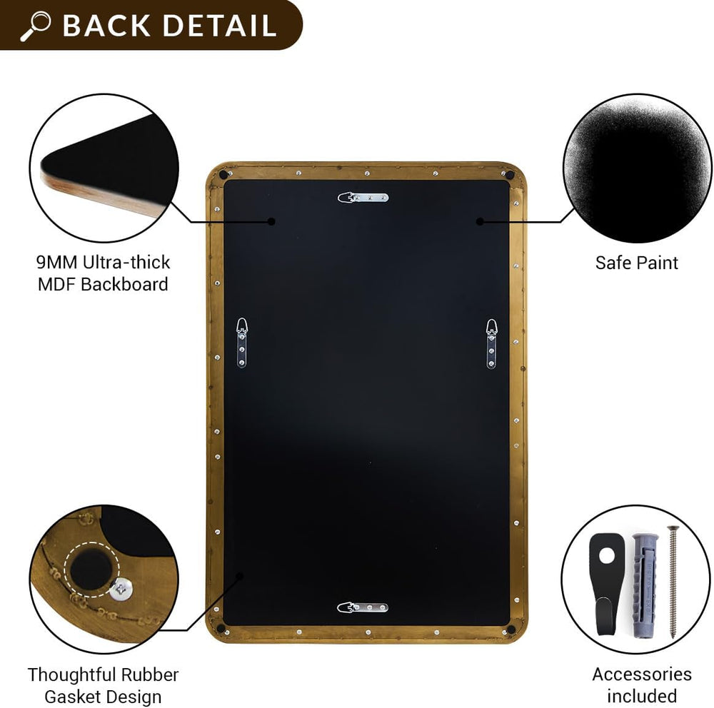 ANDY STAR Brushed Gold Mirror 40''X30'', Gold Bathroom Mirror...
