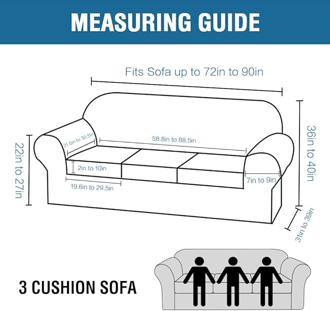H.VERSAILTEX Modern Velvet Plush 4 Piece High Stretch Sofa Slipcover Strap Sofa - Image 2