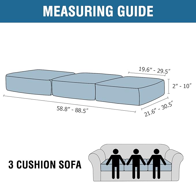 H.VERSAILTEX Velvet Stretch Couch Cushion Cover Plush Cushion Slipcover - Image 2