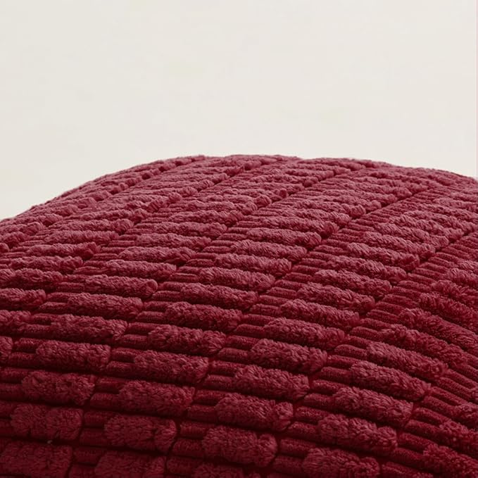 Fancy Homi 4 Packs Burgundy Decorative Throw Pillow Covers 24x24 Inch - Image 5