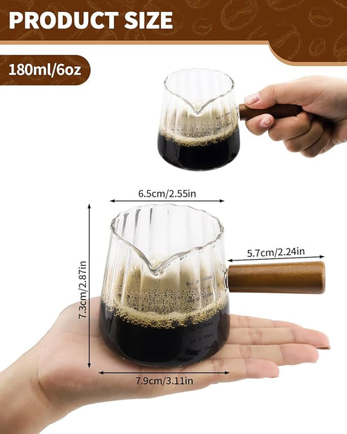 2 Pack Espresso Measuring Cup, 6oz Borosilicate Glass Espresso Cups - Image 2