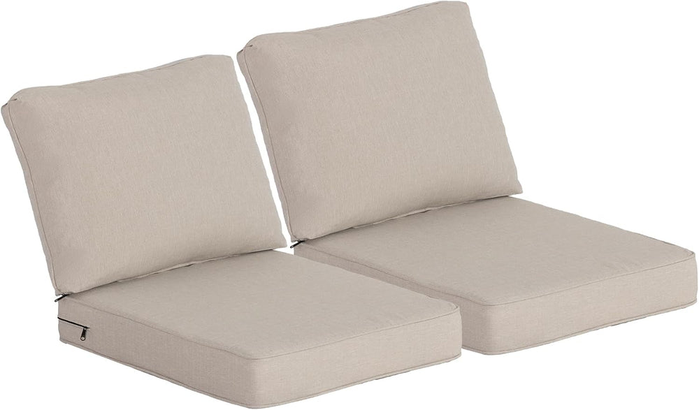 24x27.5 Inch Outdoor Deep Seat Cushions Set of 2,Thick High-Density Foam, Wat...