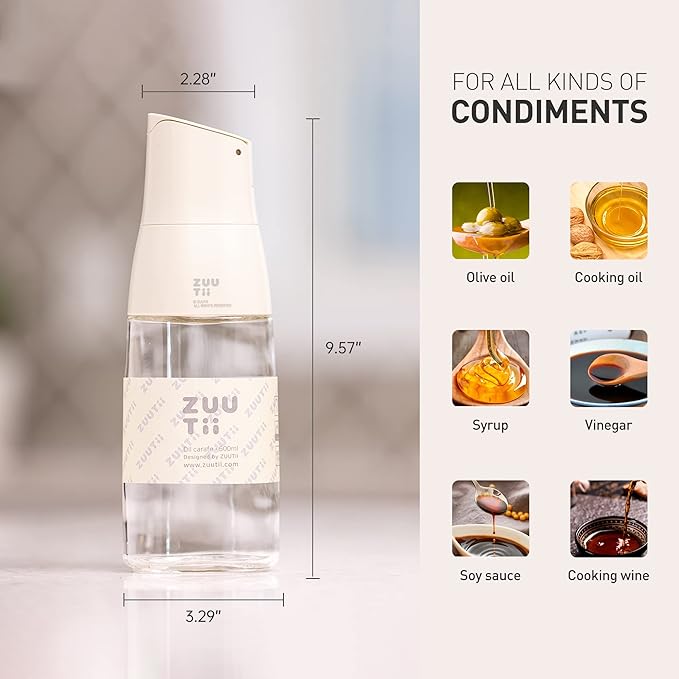 Zuutii Olive Oil Dispenser, Drip Free Spout Oil Container - Image 3