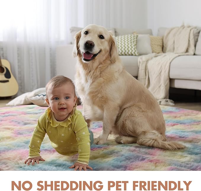 6x9 Ft Large Shag Kids Colorful Rug - Image 6