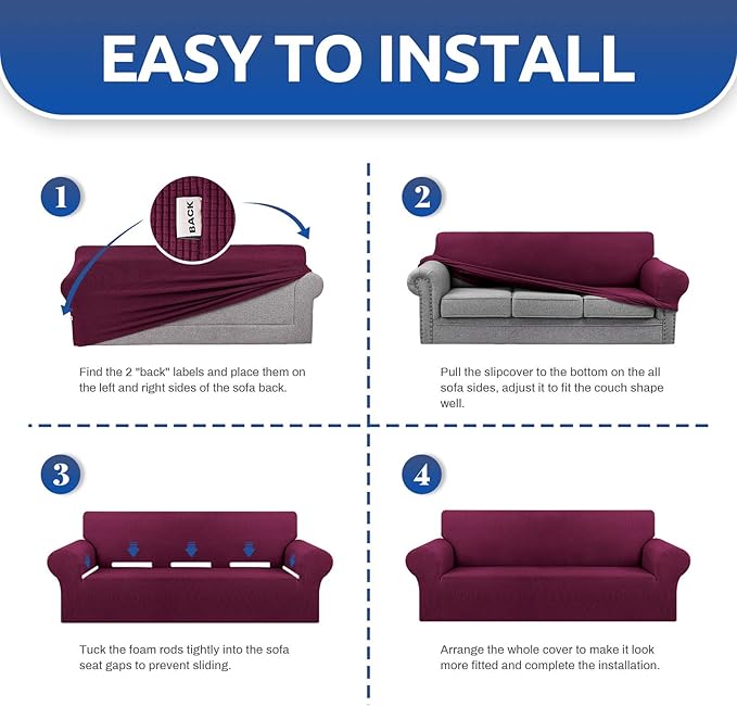 KEKUOU Stretch Sofa Cover Slipcover ，Couch Covers - Image 6