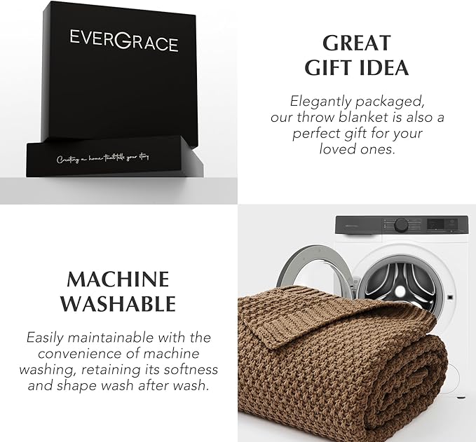 EVERGRACEHOME Chunky Chenille Knit Throw Blanket - Image 9