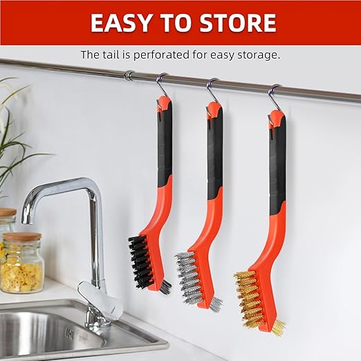6pcs Wire Brushes for Cleaning Rust, Upgrade Wire Brush Set - Image 5