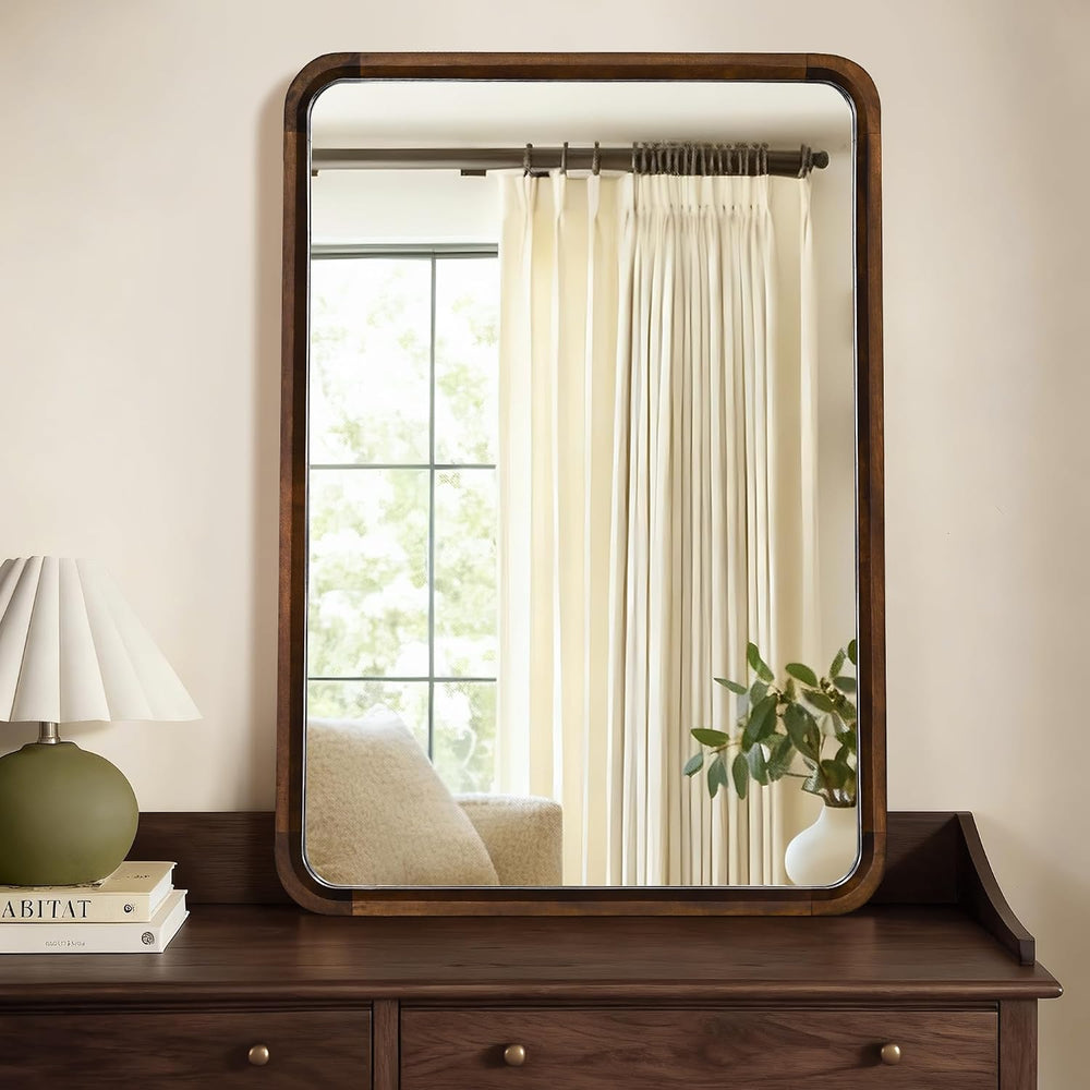 Bathroom Mirror for Wall,Wood Rectangle 30 x 40 inch Hanging Vanity Mirrors