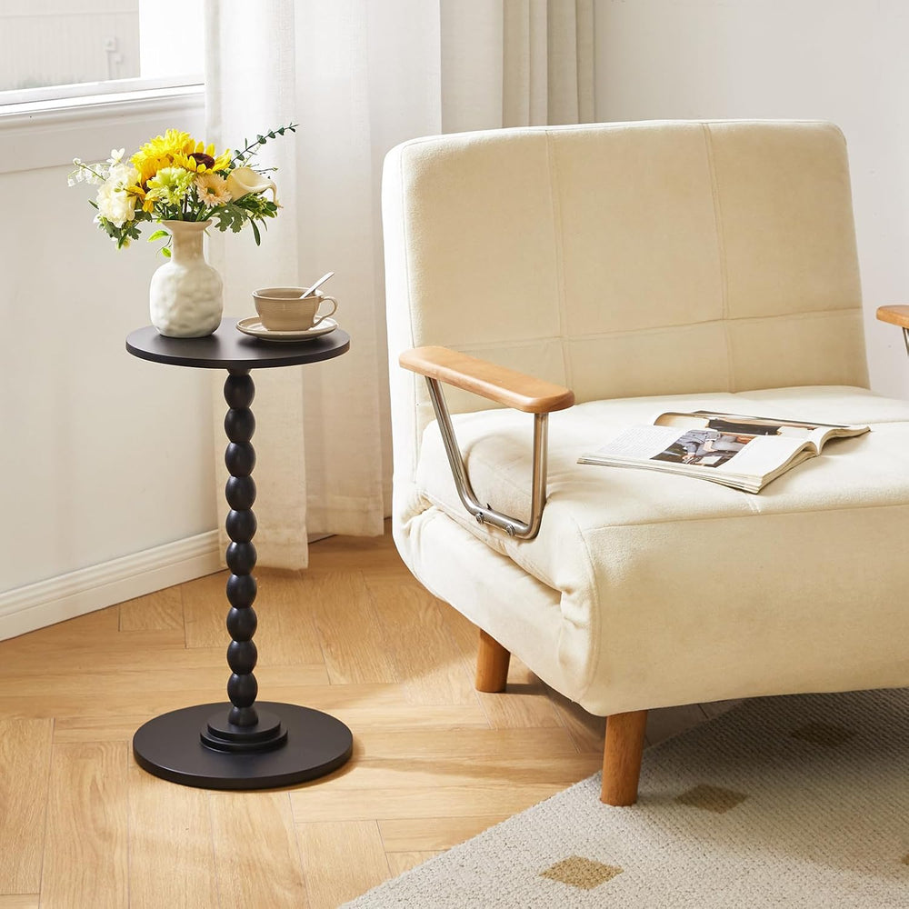 Aibiju Round Side Table, Solid Wood Drink Table, Modern Minimalist Bedside Ta...