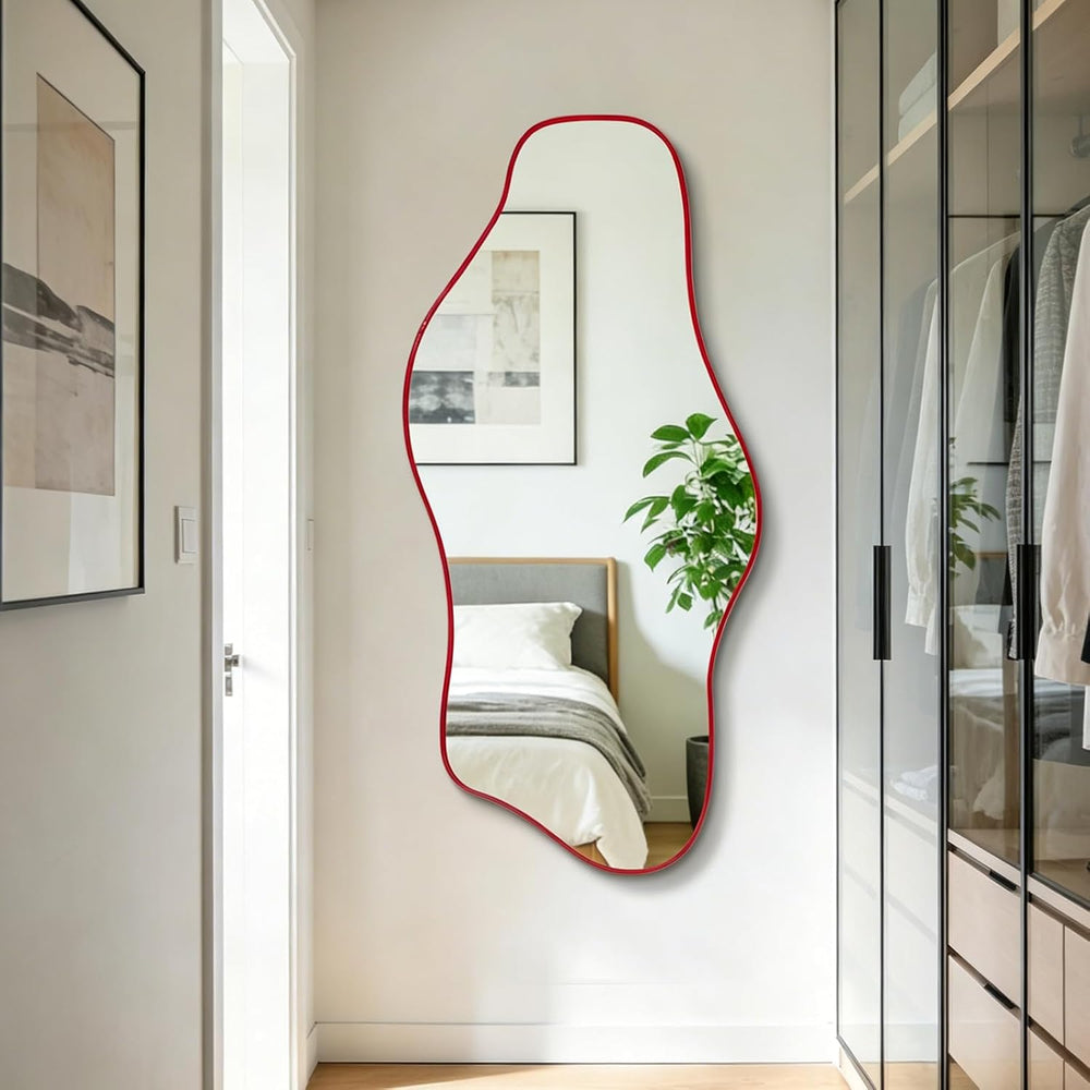 54.5"x24" Irregular Wall Mirror, Asymmetrical Frameless Mirror