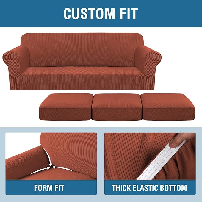 H.VERSAILTEX 4 Piece Stretch Sofa Covers - Image 4