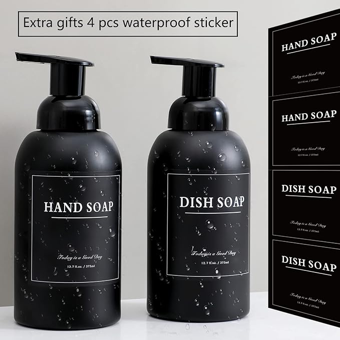 rejomiik 2 Pack Foaming Thick Glass Foam Hand Soap Dispenser - Image 4