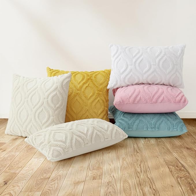 decorUhome Summer Throw Pillow Covers 18x18 Inch Set of 2, Soft Plush Faux Wool - Image 8