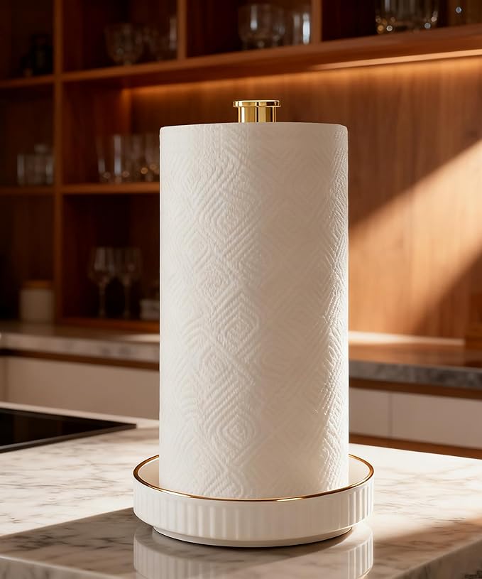 VROOMIUM Paper Towel Holder Countertop, Fits Double to Family Rolls, Elegant - Image 7