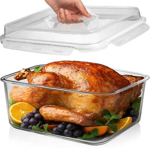 6500 ML / 220 oz / 28 Cup LARGE Glass Food Storage Container by RazabHomeGoods