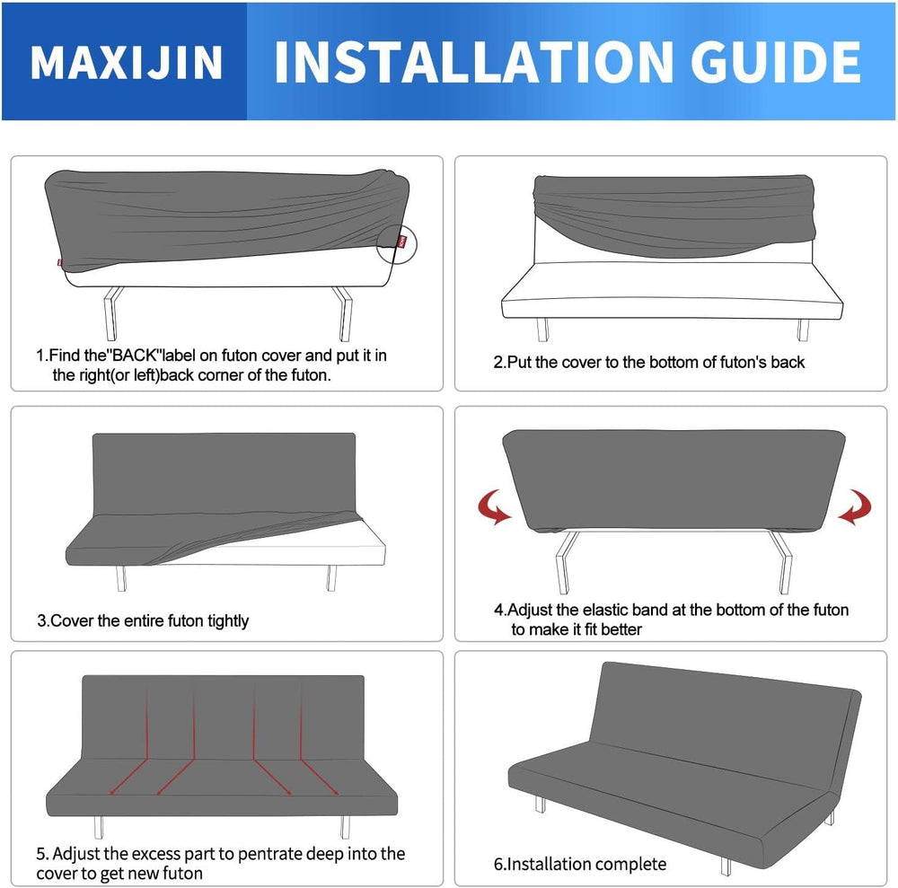 MAXIJIN Velvet Futon Cover Full Size Stretch Futon Mattress Cover Thick Soft ...