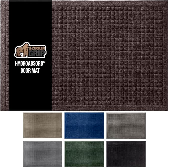 GORILLA GRIP® Ultra Absorbent Front Door Mat Outside Entrance 72x24, Traps Dirt by GorillaGrip