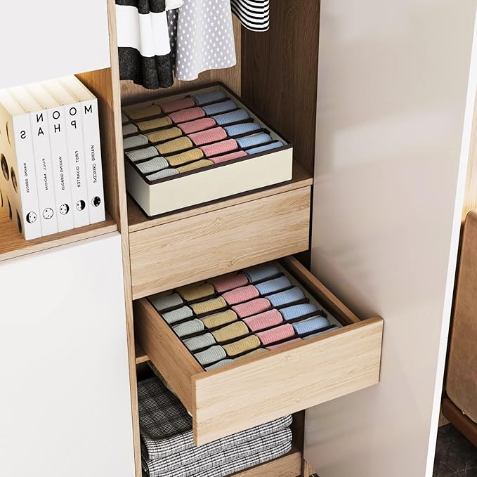 Joyoldelf Drawer Organizer 2 Packs, 24 Cell Collapsible Closet Cabinet Storage - Image 3