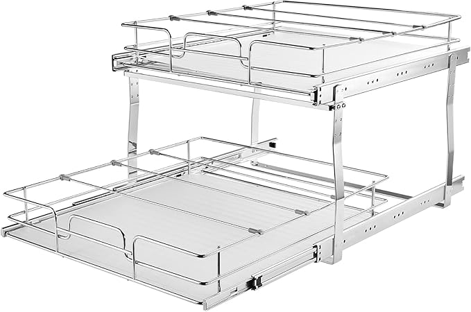 VEVOR 2 Tier 17"Wx21.2"Dx15.2"H Pull Out Cabinet Organizer, Heavy Duty Slide - Image 9