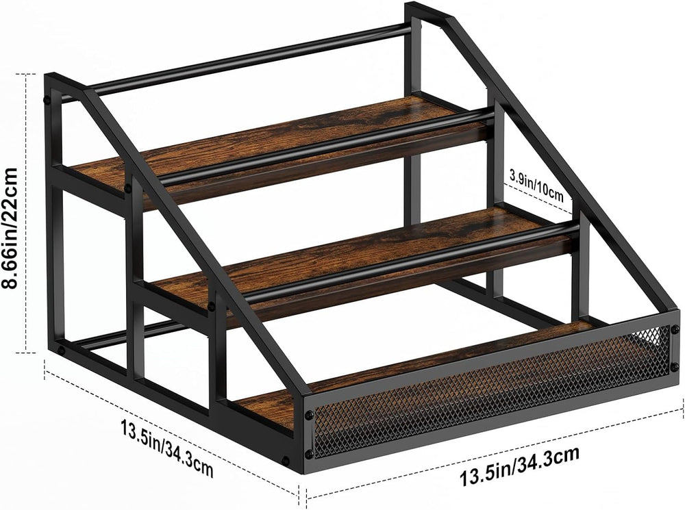 B4Life 3-Tier Liquor Bottle Display Shelf, Countertop Wine Rack, Bar Shelf