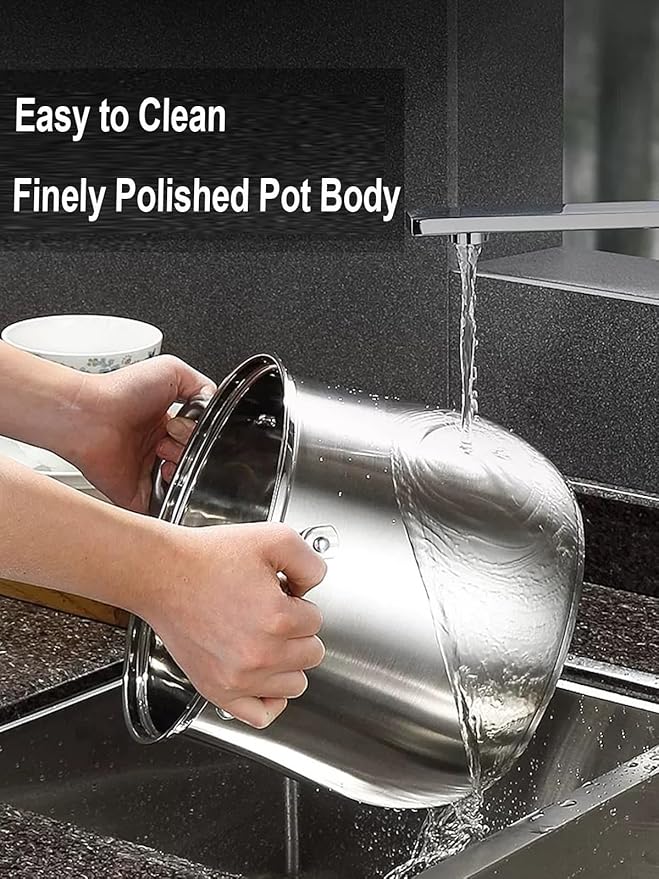 Stainless Steel Stock Pot, 8 Quart Heavy Duty Induction-Compatible - Image 5
