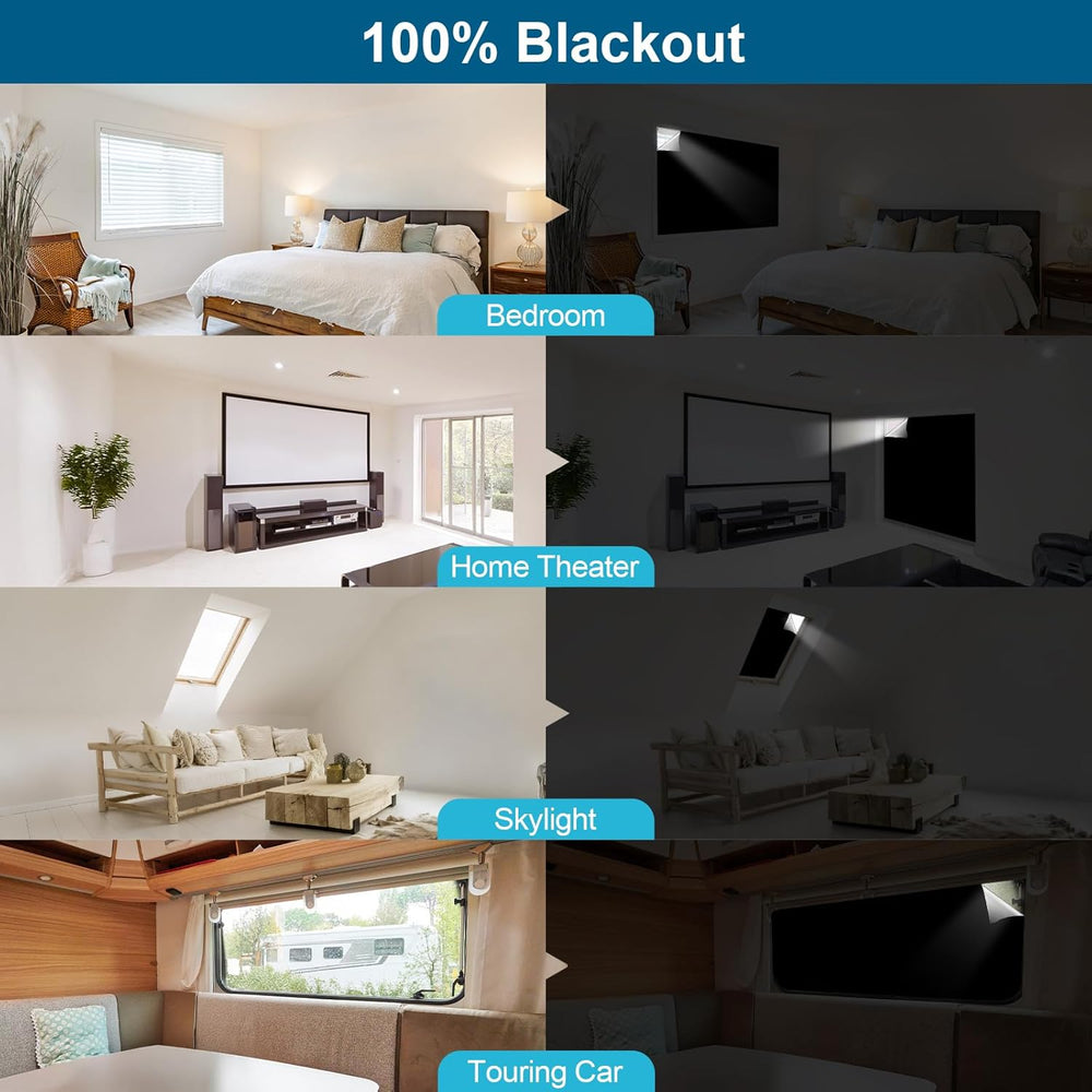 Petaholic 100% Blackout Curtains for Bedroom, Portable DIY Window Blinds, No ...