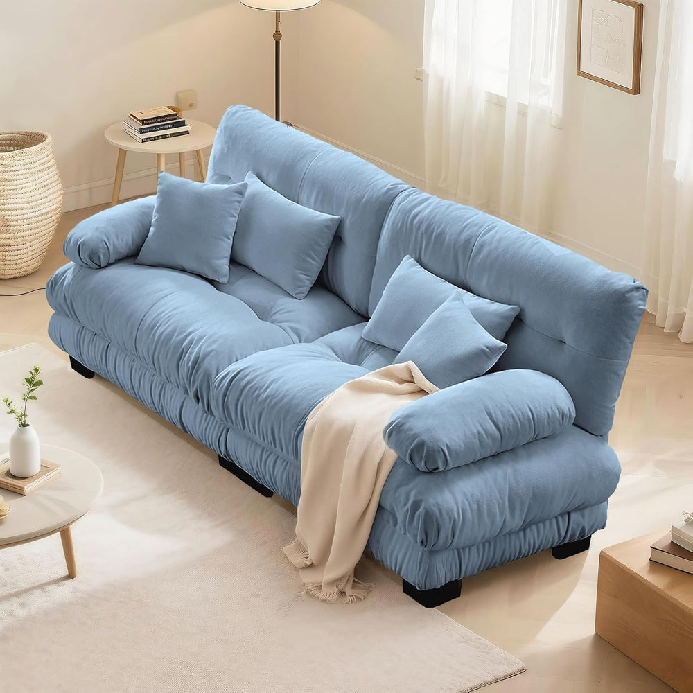 Modern Living Room Velvet Recliner Sofa, Loveseat Sofa for Apartment, Solid W...
