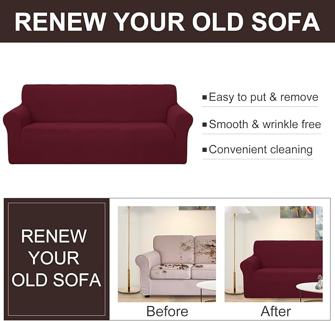U-NICE HOME Oversized Stretch Loveseat Couch Cover Sofa Covers Washable Sofa - Image 5