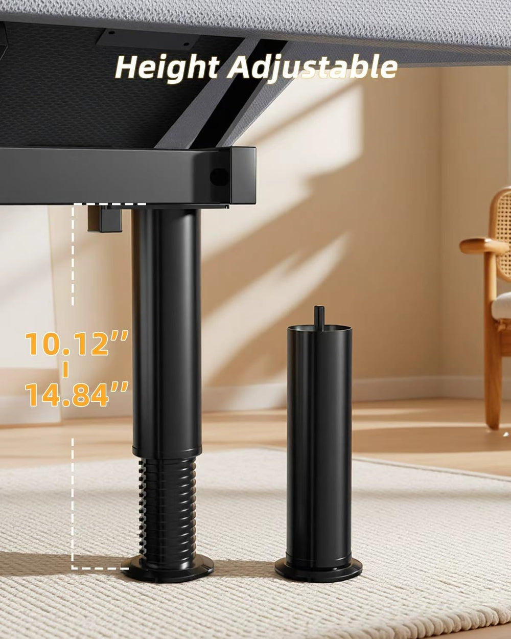 Adjustable Bed Frame King Size with Wireless Remote, Head Foot Incline, USB, ...