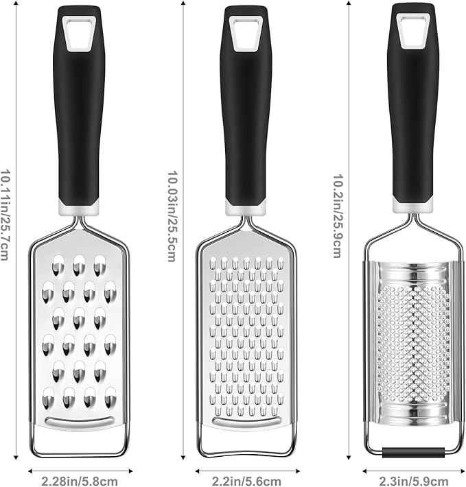 Cheese Grater, Sopito 3 Packs Stainless Steel Lemon Zester Grater - Image 7
