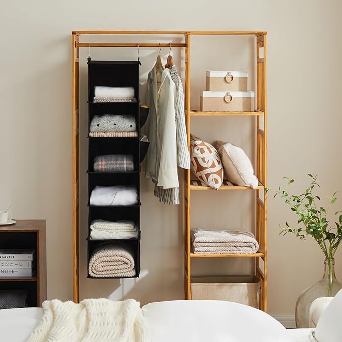 YOUDENOVA Hanging Closet Organizer, 6-Shelf Closet Hanging Storage Shelves - Image 4