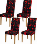 Halloween Chair Covers, Spooky Dining Chair Slipcovers, Stretch Fit | 4 Pack,Halloween Decor,Spooky Chair Covers,Stretch Fit, Washable,Dining Chair Slipcovers,Holiday Furniture Cover